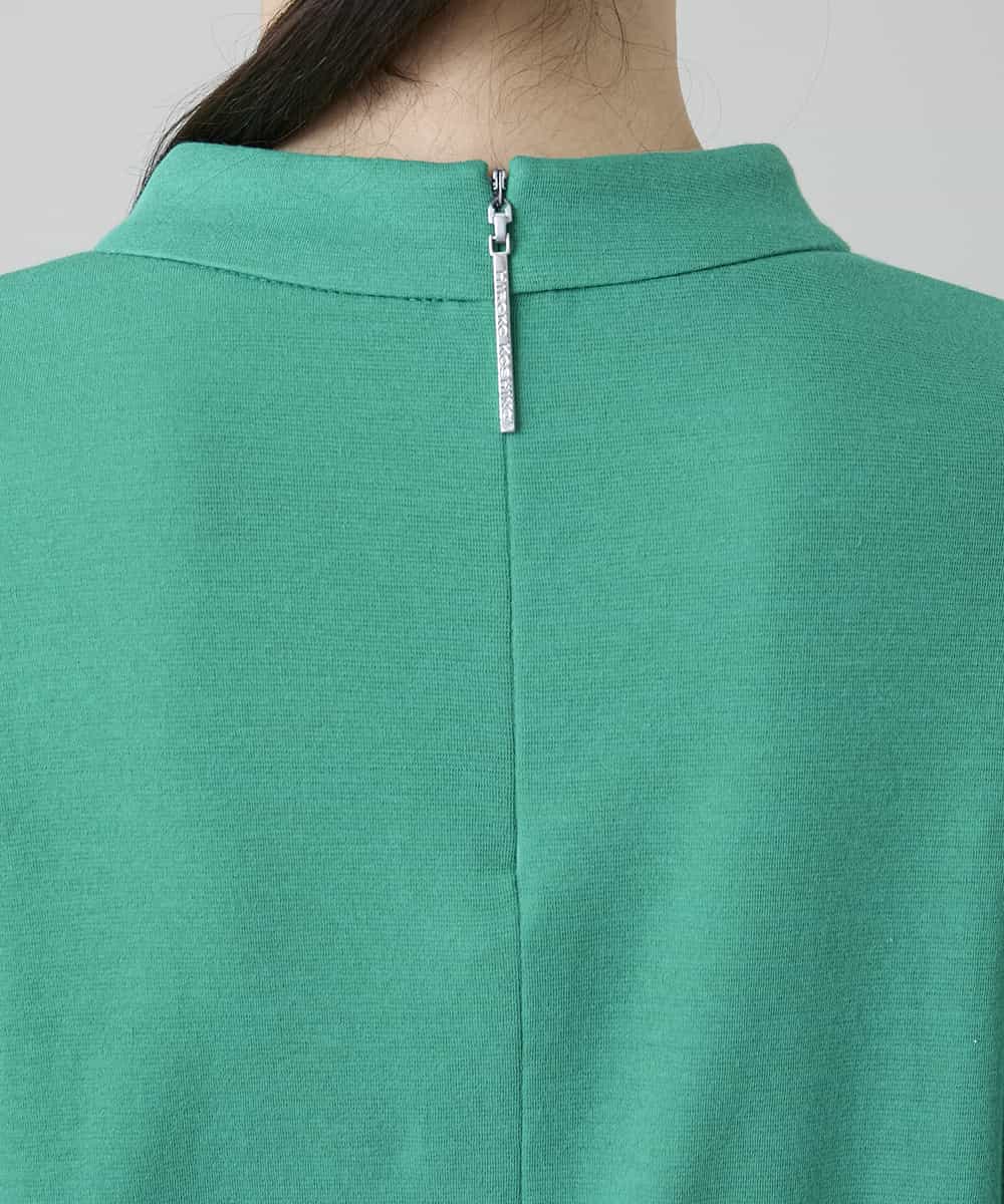 RHKGF07300 HIROKO KOSHINO(ヒロココシノ) ドルマンスリーブミニマルカットソー/日本製/洗える グリーン