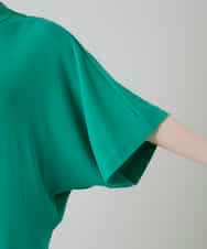 RHKGF07300 HIROKO KOSHINO(ヒロココシノ) ドルマンスリーブミニマルカットソー/日本製/洗える グリーン