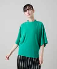 RHKGF07300 HIROKO KOSHINO(ヒロココシノ) ドルマンスリーブミニマルカットソー/日本製/洗える グリーン