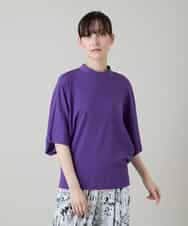 RHKGF07300 HIROKO KOSHINO(ヒロココシノ) ドルマンスリーブミニマルカットソー/日本製/洗える パープル