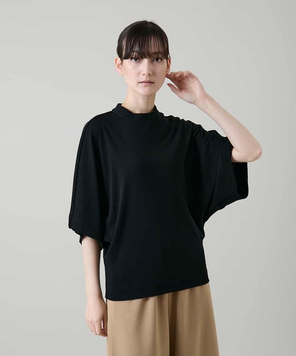 RHKGF07300 HIROKO KOSHINO(ヒロココシノ) ドルマンスリーブミニマルカットソー/日本製/洗える ブラック