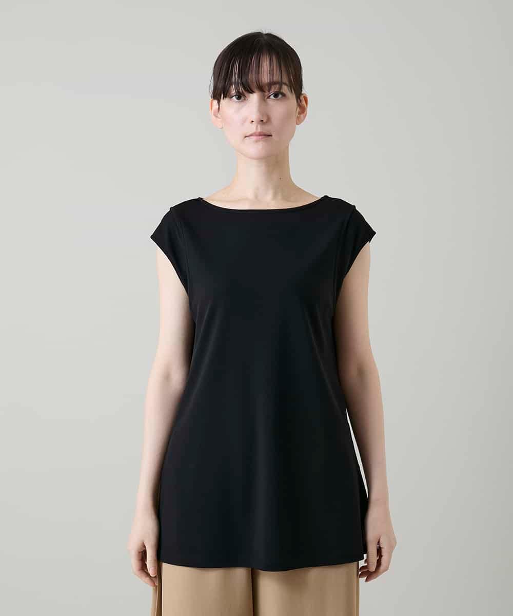 RHKGF10240 HIROKO KOSHINO(ヒロココシノ) ドライポンチデザインカットソー/日本製/洗える ブラック