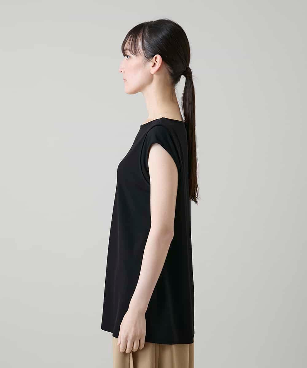 RHKGF10240 HIROKO KOSHINO(ヒロココシノ) ドライポンチデザインカットソー/日本製/洗える ブラック