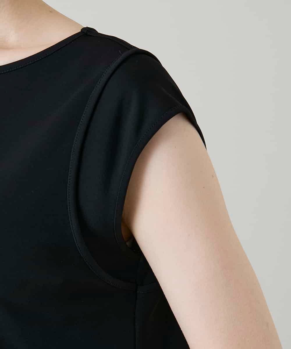 RHKGF10240 HIROKO KOSHINO(ヒロココシノ) ドライポンチデザインカットソー/日本製/洗える ブラック