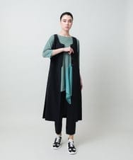 RHKGF11330 HIROKO KOSHINO(ヒロココシノ) アシンメトリーチュールヘムデザインチュニック/日本製/洗える グレー