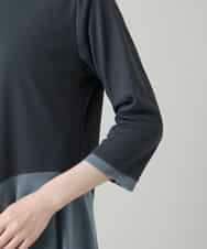 RHKGF11330 HIROKO KOSHINO(ヒロココシノ) アシンメトリーチュールヘムデザインチュニック/日本製/洗える グレー