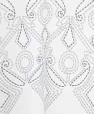 RHKGF13360 HIROKO KOSHINO(ヒロココシノ) 幾何プリント布帛ジョイントカットソー /日本製/洗える ホワイト