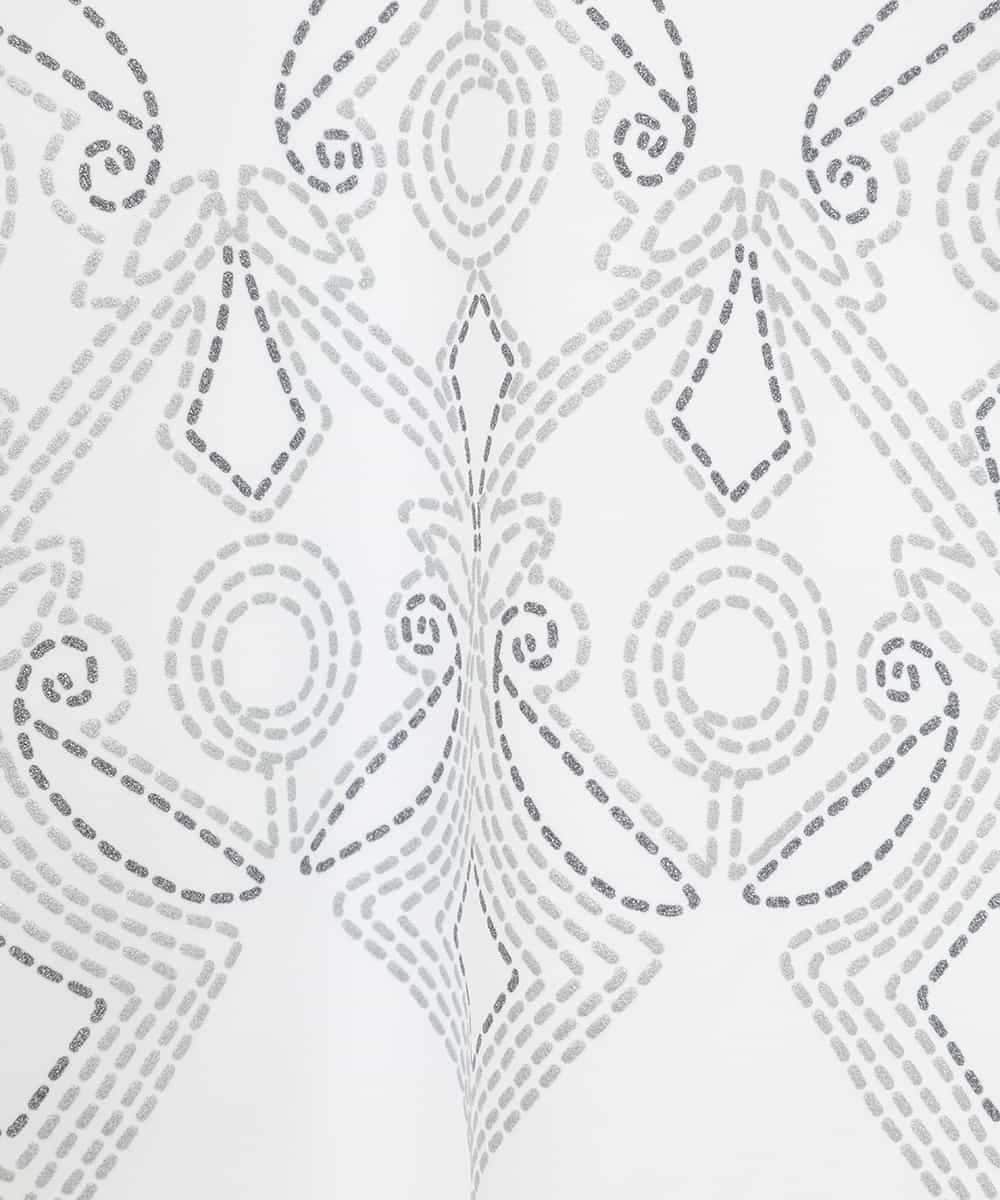 RHKGF13360 HIROKO KOSHINO(ヒロココシノ) 幾何プリント布帛ジョイントカットソー /日本製/洗える ホワイト