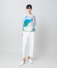 RHKGF18270 HIROKO KOSHINO(ヒロココシノ) アートワークプリントデザインプルオーバー/日本製/洗える ホワイト