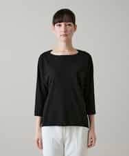RHKGF31270 HIROKO KOSHINO(ヒロココシノ) シームレスラウンドヘムカットソー/日本製/洗える ブラック