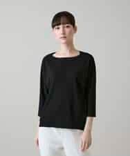 RHKGF31270 HIROKO KOSHINO(ヒロココシノ) シームレスラウンドヘムカットソー/日本製/洗える ブラック