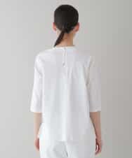 RHKGT21450 HIROKO KOSHINO(ヒロココシノ) 【洗える/日本製】3DアートチュールジョイントTシャツ ホワイト