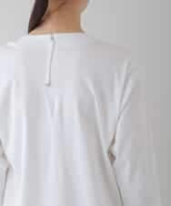 RHKGT21450 HIROKO KOSHINO(ヒロココシノ) 【洗える/日本製】3DアートチュールジョイントTシャツ ホワイト