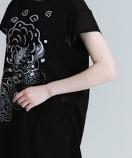RHKGT28360 HIROKO KOSHINO(ヒロココシノ) 【洗える/日本製】フルーツ発砲プリントカットソー ブラック
