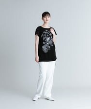 RHKGT28360 HIROKO KOSHINO(ヒロココシノ) 【洗える/日本製】フルーツ発砲プリントカットソー ブラック