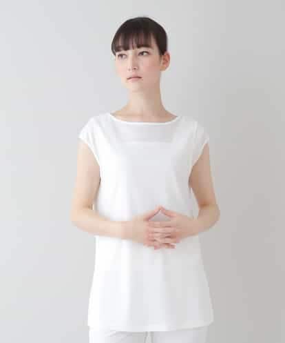 RHKGT29220  【洗える/日本製】サイドスリットスリーブレストップ