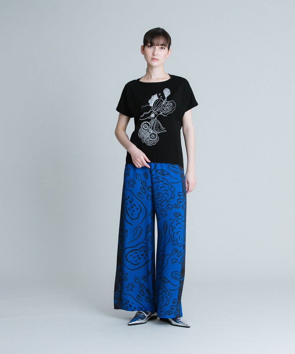RHKGT33340 HIROKO KOSHINO(ヒロココシノ) 【洗える/日本製】フルーツプリントコットンTシャツ ホワイト