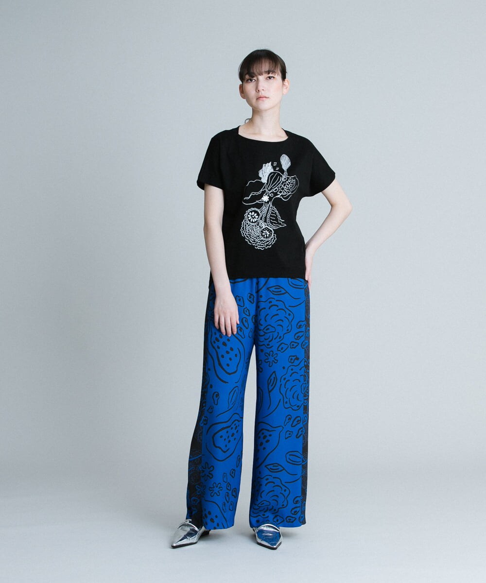 RHKGT33340 HIROKO KOSHINO(ヒロココシノ) 【洗える/日本製】フルーツプリントコットンTシャツ ホワイト