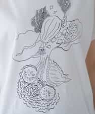 RHKGT33340 HIROKO KOSHINO(ヒロココシノ) 【洗える/日本製】フルーツプリントコットンTシャツ ホワイト