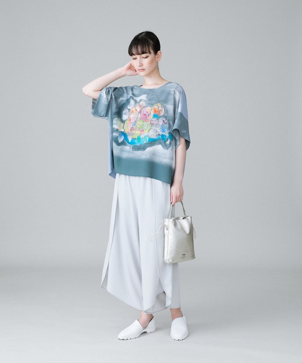 HIROKO KOSHINO ヒロココシノサイズ38 花柄七分袖カットソー