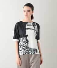 RHKHB07390 HIROKO KOSHINO(ヒロココシノ) フェイスプリントTシャツ /日本製/洗える ホワイト