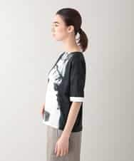 RHKHB07390 HIROKO KOSHINO(ヒロココシノ) フェイスプリントTシャツ /日本製/洗える ホワイト