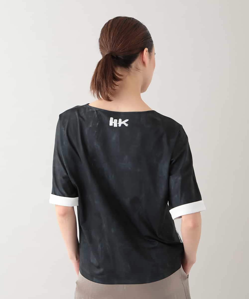 RHKHB07390 HIROKO KOSHINO(ヒロココシノ) フェイスプリントTシャツ /日本製/洗える ホワイト
