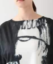 RHKHB07390 HIROKO KOSHINO(ヒロココシノ) フェイスプリントTシャツ /日本製/洗える ホワイト