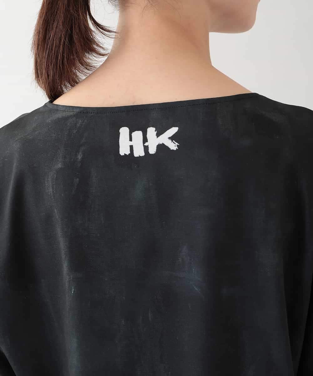 RHKHB07390 HIROKO KOSHINO(ヒロココシノ) フェイスプリントTシャツ /日本製/洗える ホワイト