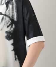 RHKHB07390 HIROKO KOSHINO(ヒロココシノ) フェイスプリントTシャツ /日本製/洗える ホワイト