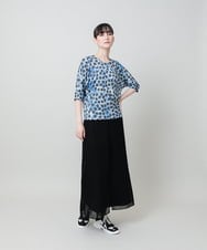 RHKHE01390 HIROKO KOSHINO(ヒロココシノ) ウォータードットジャージープルオーバー /日本製/洗える ブルー