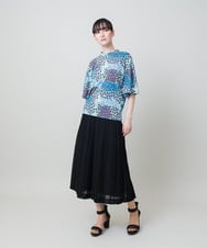 RHKHE02430 HIROKO KOSHINO(ヒロココシノ) ウォータードットドルマンプルオーバー /日本製/洗える ブルー