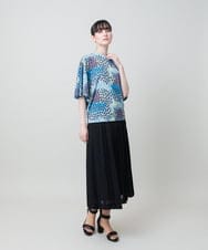 RHKHE02430 HIROKO KOSHINO(ヒロココシノ) ウォータードットドルマンプルオーバー /日本製/洗える ブルー