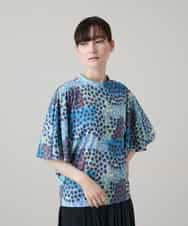 RHKHE02430 HIROKO KOSHINO(ヒロココシノ) ウォータードットドルマンプルオーバー /日本製/洗える ブルー