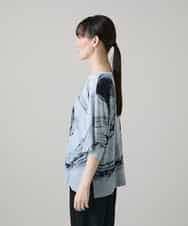 RHKHE05390 HIROKO KOSHINO(ヒロココシノ) 墨絵プリントデザインTシャツ /日本製/洗える ホワイト