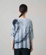 RHKHE05390 HIROKO KOSHINO(ヒロココシノ) 墨絵プリントデザインTシャツ /日本製/洗える ホワイト