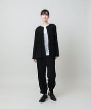 RHKHE06360 HIROKO KOSHINO(ヒロココシノ) 墨絵プリントスリーブレスカットソー /日本製/洗える ホワイト