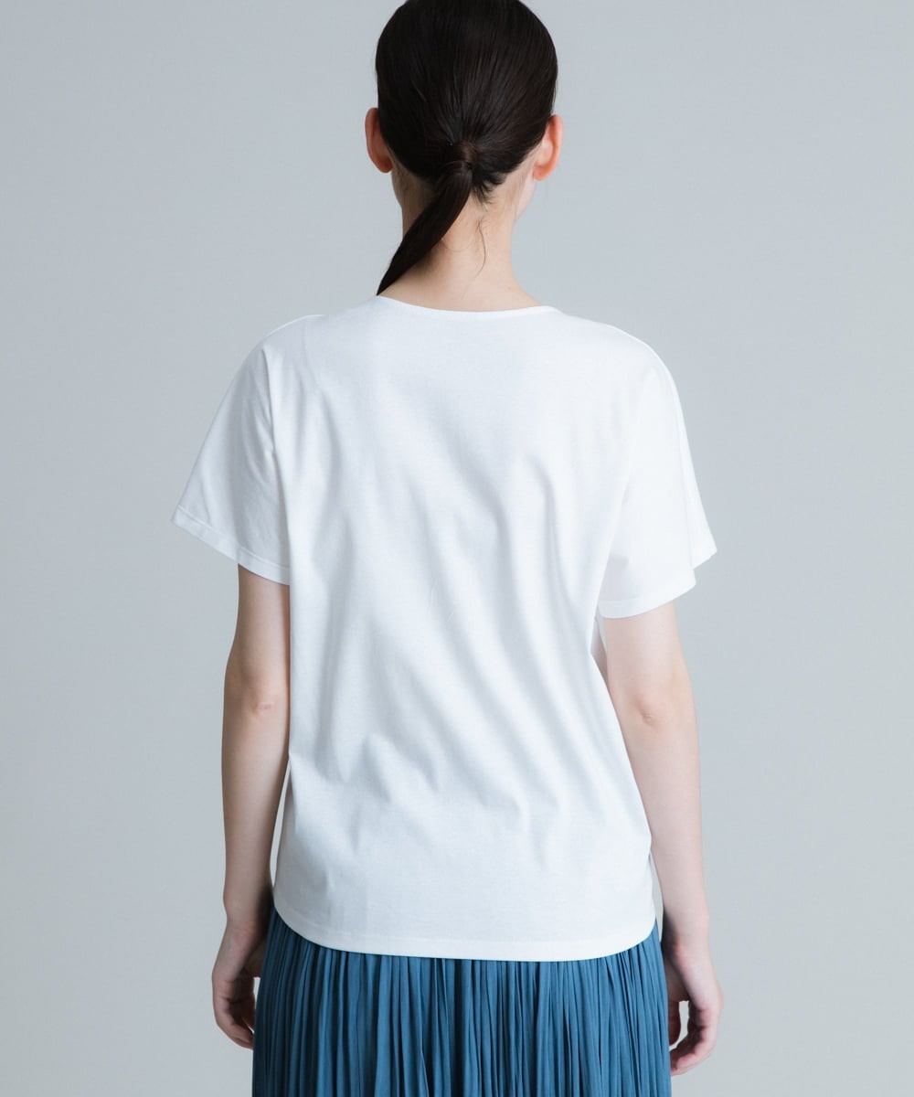 RHKHT42290 HIROKO KOSHINO(ヒロココシノ) 【洗える/日本製】洋梨プリントコンパクトTシャツ ホワイト