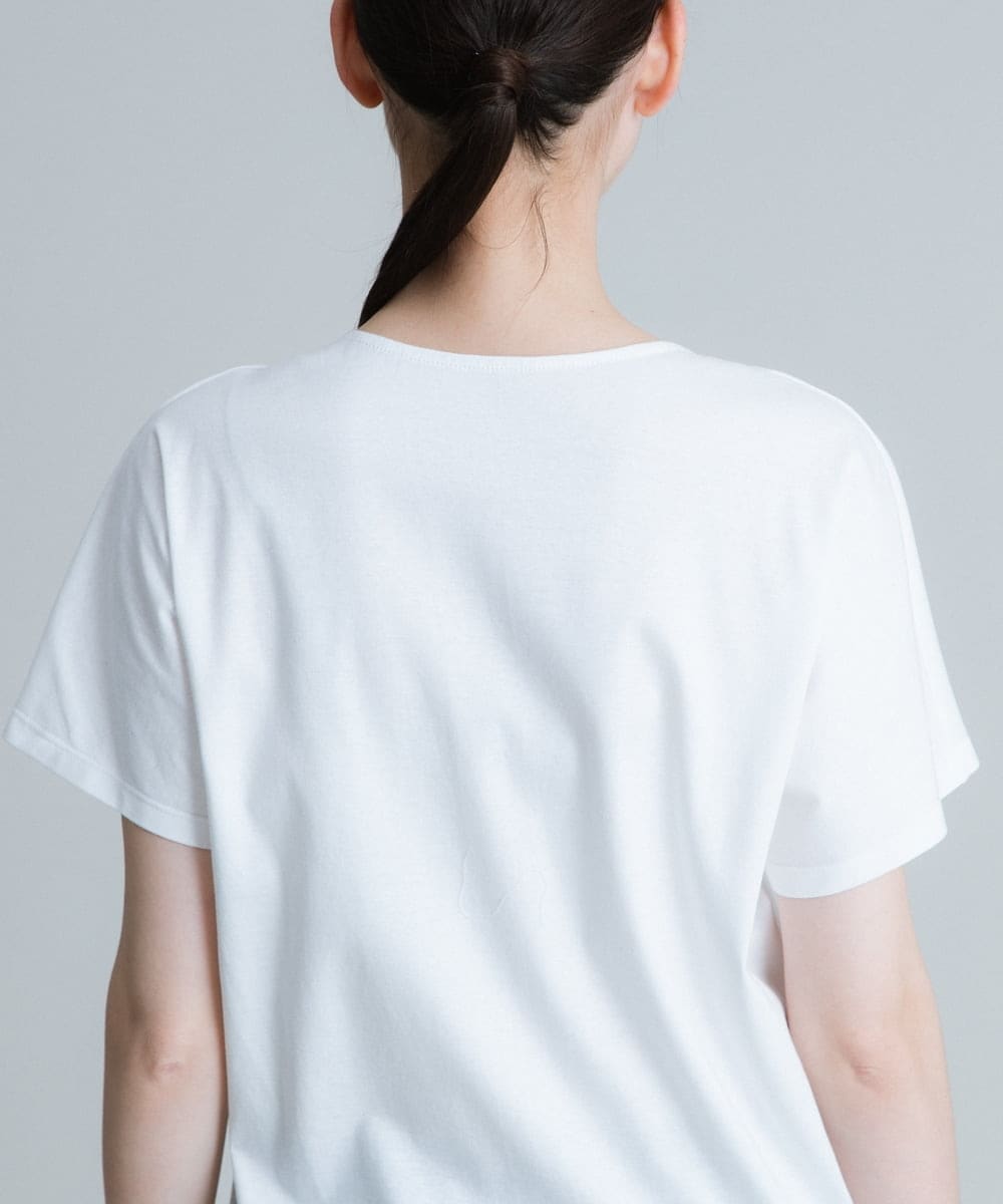 RHKHT42290 HIROKO KOSHINO(ヒロココシノ) 【洗える/日本製】洋梨プリントコンパクトTシャツ ホワイト