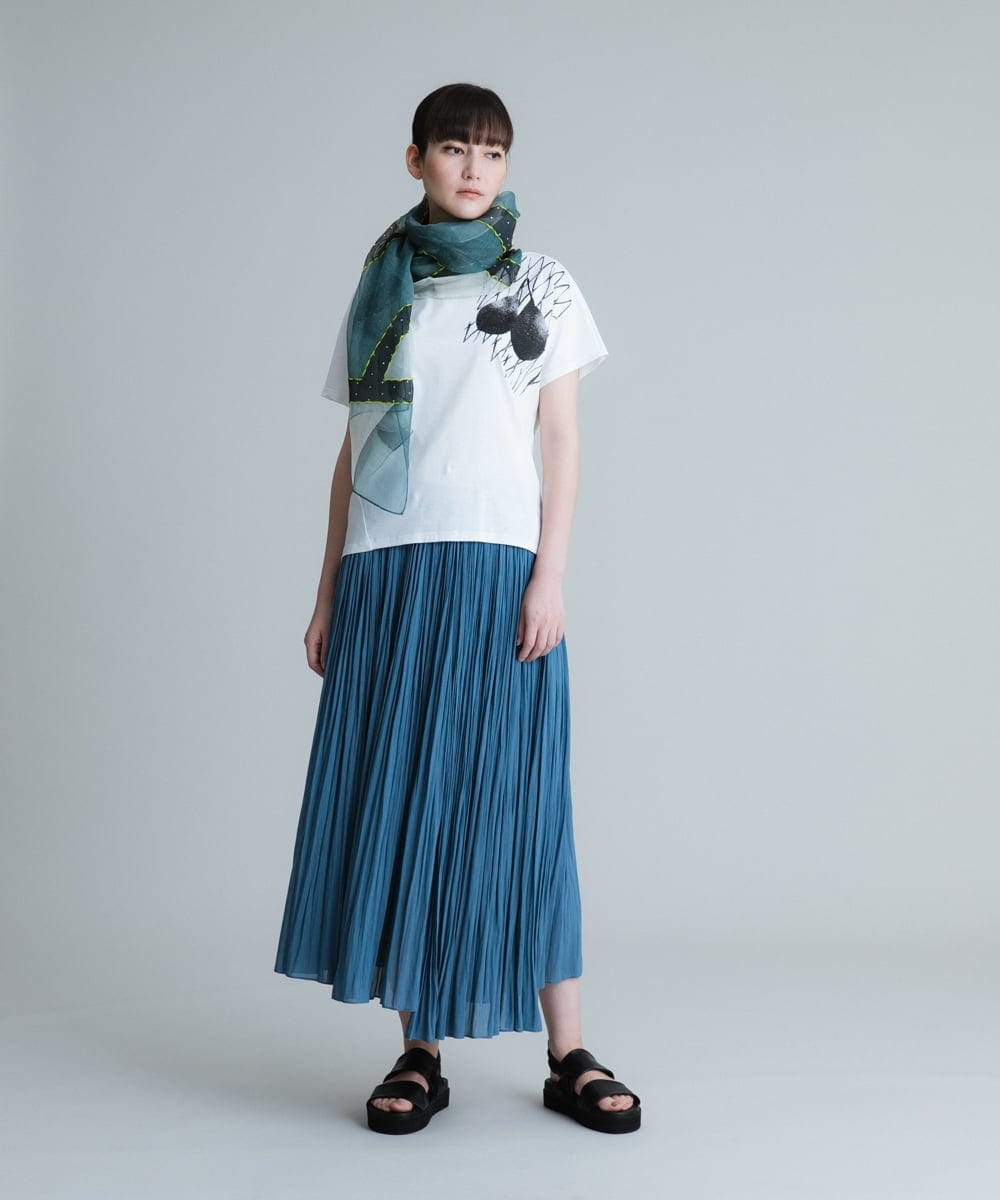 RHKHT42290 HIROKO KOSHINO(ヒロココシノ) 【洗える/日本製】洋梨プリントコンパクトTシャツ ホワイト