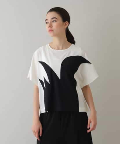 RHKHW30430 HIROKO KOSHINO モチーフ刺繍ブラウスTシャツ /日本製/洗える