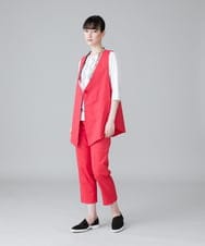 RHKHW33390 HIROKO KOSHINO(ヒロココシノ) 波柄ステッチドルマンスリーブTシャツ /日本製/洗える オレンジ