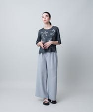 RHKIB10450 HIROKO KOSHINO(ヒロココシノ) ボタニカル刺繍デザインカットソー/日本製/洗える ホワイト