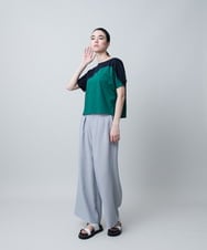RHKIB17450 HIROKO KOSHINO(ヒロココシノ) ツートンスムースTシャツ/日本製/洗える ダークレッド