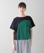 RHKIB17450 HIROKO KOSHINO(ヒロココシノ) ツートンスムースTシャツ/日本製/洗える グリーン