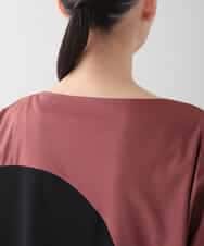 RHKIB17450 HIROKO KOSHINO(ヒロココシノ) ツートンスムースTシャツ/日本製/洗える ダークレッド