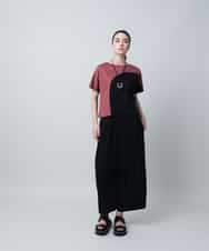 RHKIB17450 HIROKO KOSHINO(ヒロココシノ) ツートンスムースTシャツ/日本製/洗える ダークレッド