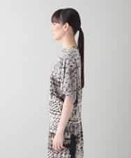 RHKIC15390 HIROKO KOSHINO(ヒロココシノ) ドット柄ジャージーカットソー/日本製/洗える ベージュ