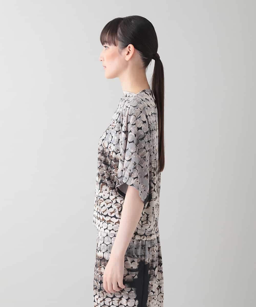 RHKIC15390 HIROKO KOSHINO(ヒロココシノ) ドット柄ジャージーカットソー/日本製/洗える ベージュ