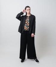 RHKIE10370 HIROKO KOSHINO(ヒロココシノ) アートフラワープリントカットソー/日本製/洗える ブラック